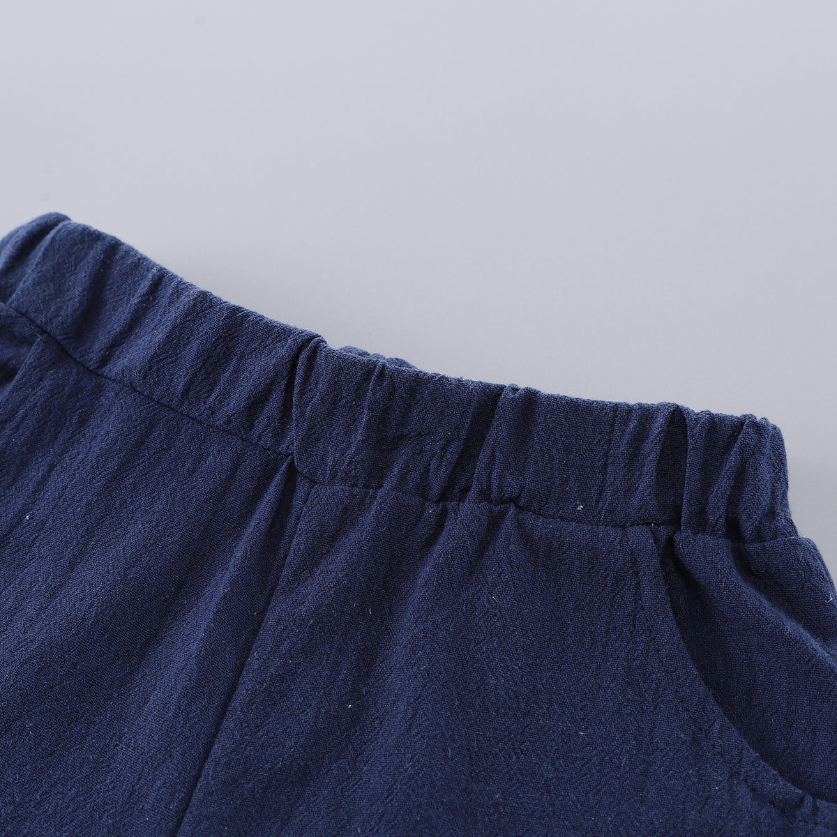 Boys Blue & Navy Blue Printed Shirt with Shorts