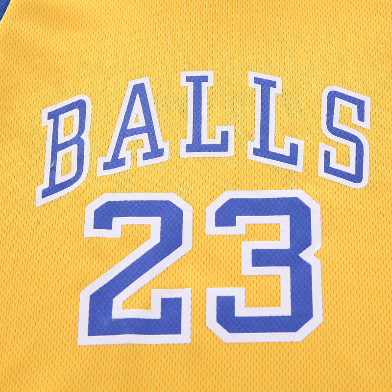 Boys Yellow & Blue Round Neck Sleeveless Printed T-shirt with Shorts
