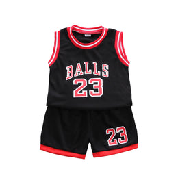 Boys Black & Red Printed Sleveless T-shirt with Shorts