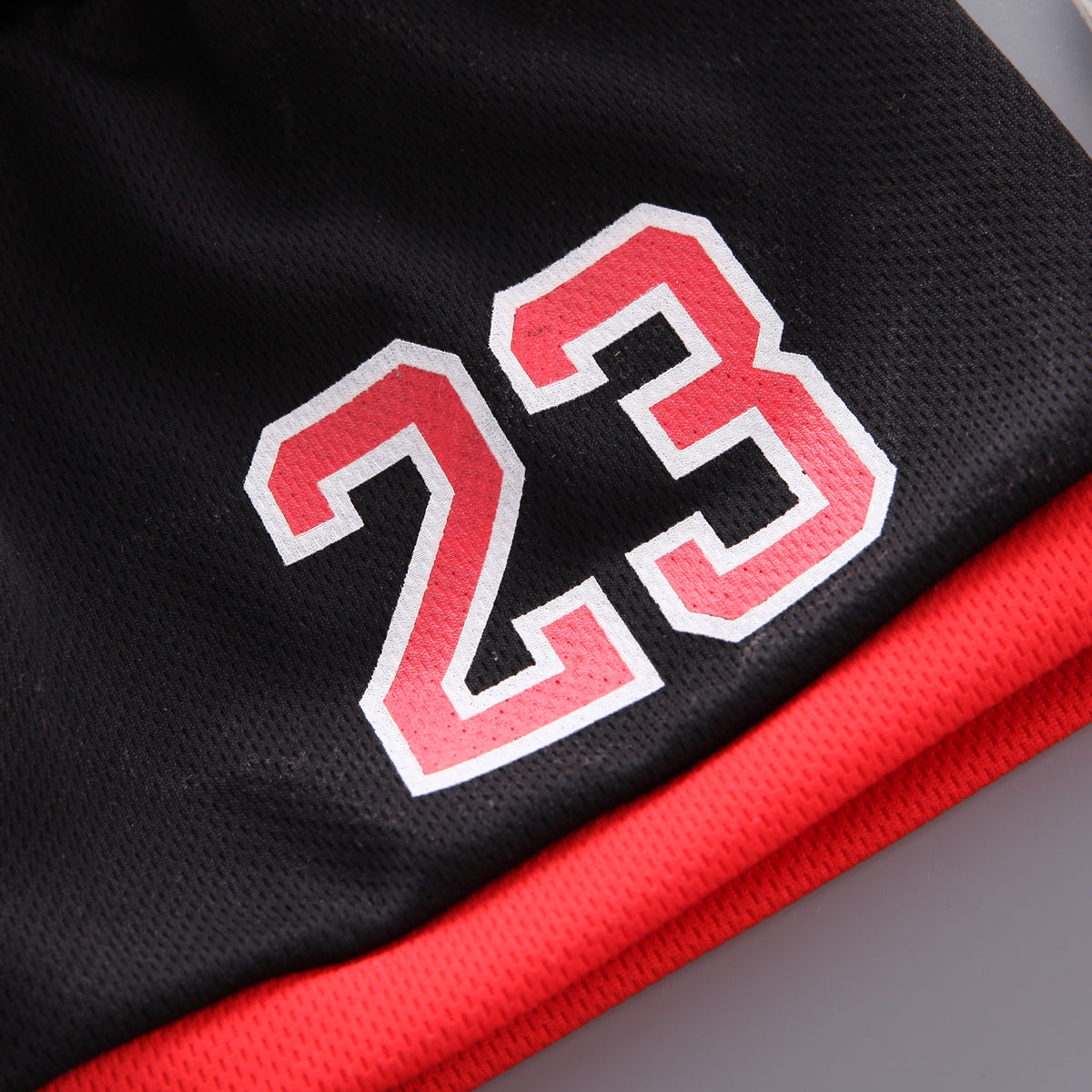 Boys Black & Red Printed Sleveless T-shirt with Shorts