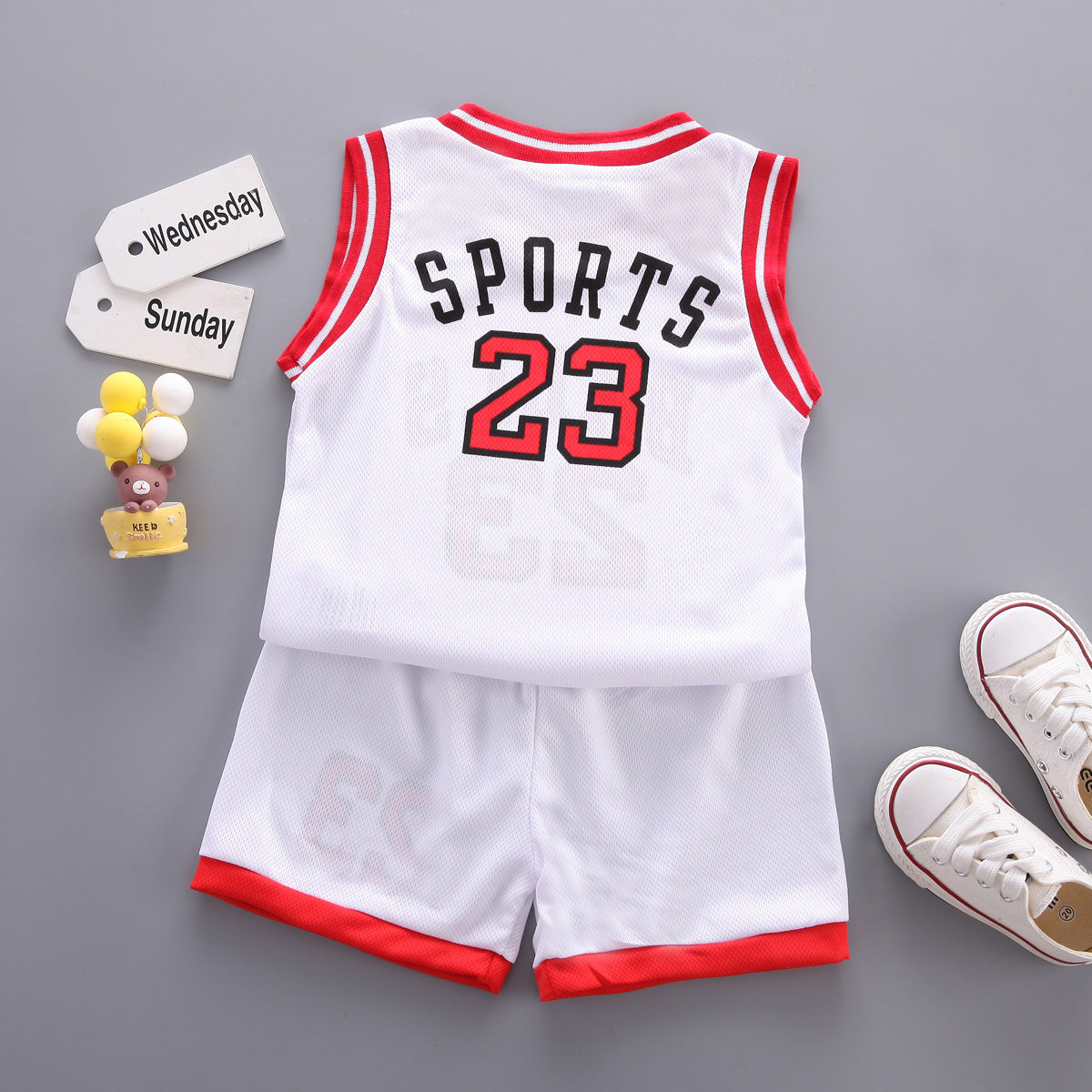 Boys Printed Sleeveless T-shirt With Short