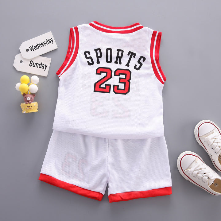 Boys Printed Sleeveless T-shirt With Short