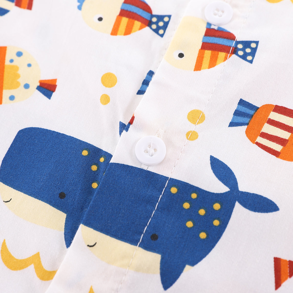 Boys Blue & White Conversional Printed Shirt with Shorts