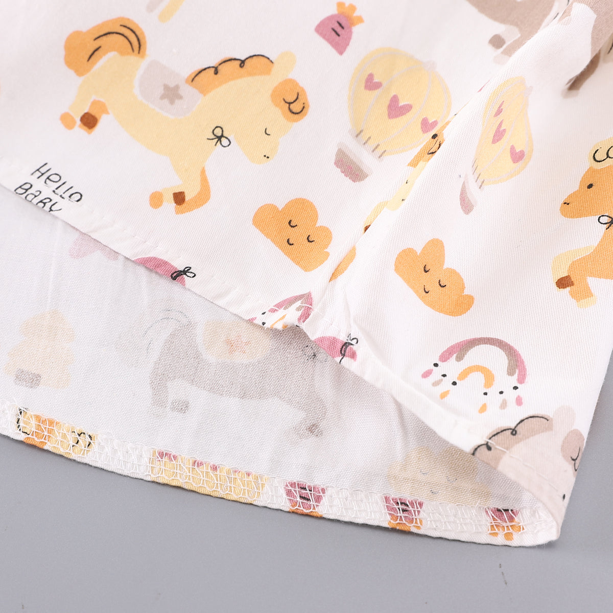 Boys Conversational Printed Mandarin Collar Shirt with Shorts