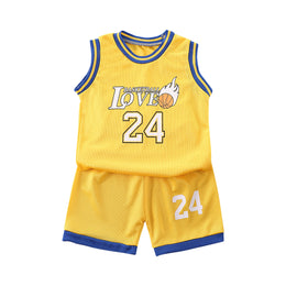 Boys Yellow & Blue Printed T-shirt with Shorts