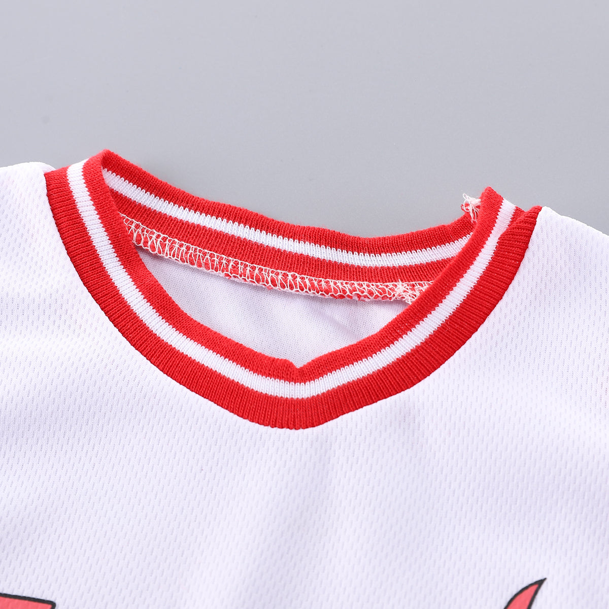 Boys White & Red Printed T-shirt with Shorts