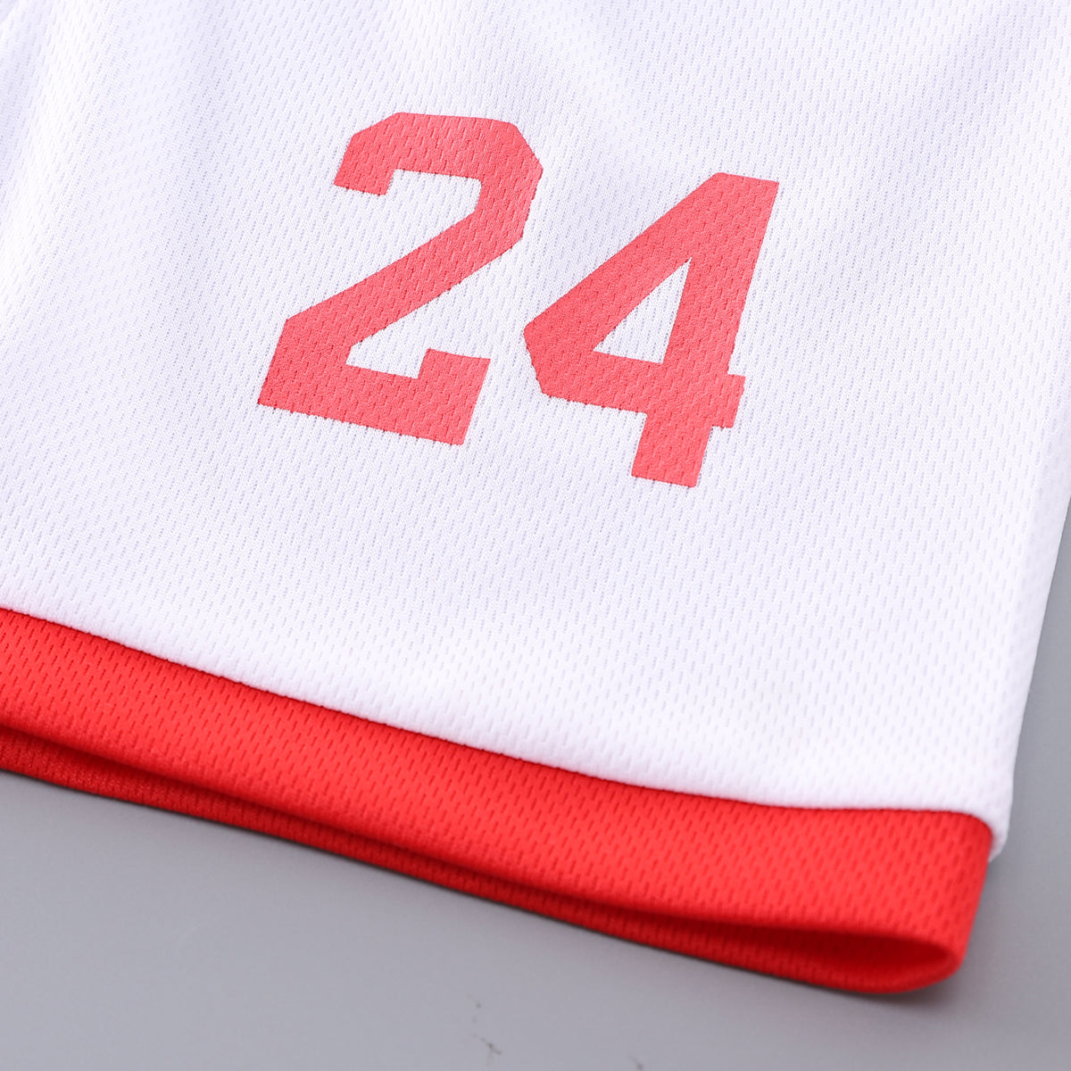 Boys White & Red Printed T-shirt with Shorts