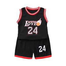 Boys Black Typography Printed Round Neck T-shirt With Shorts