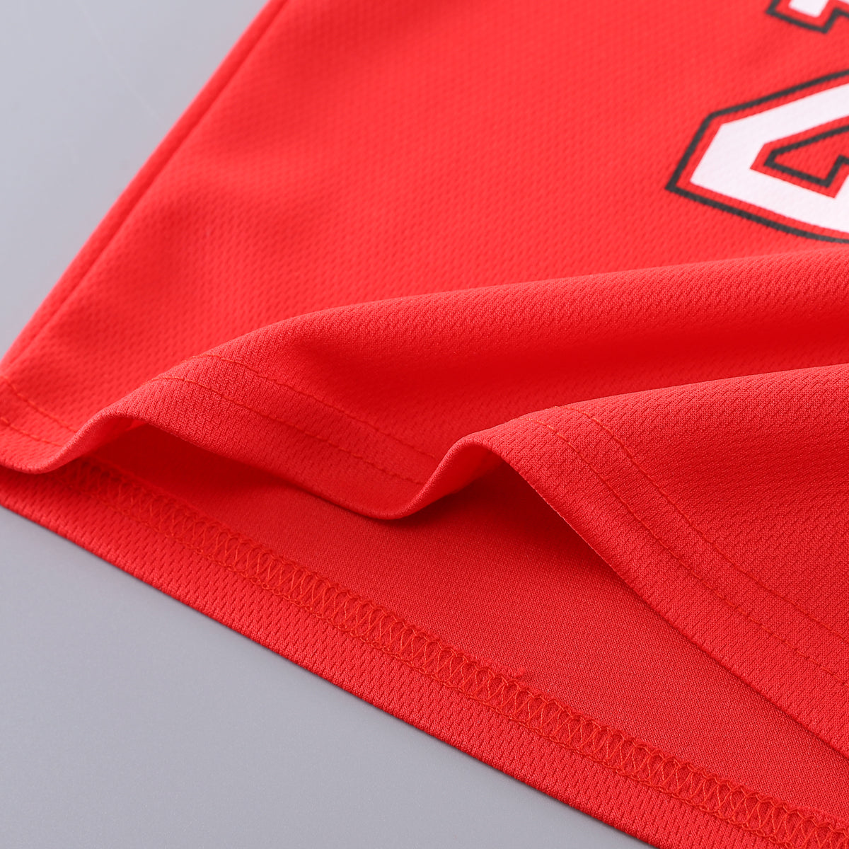 Boys Red & White Printed T-shirt with Shorts