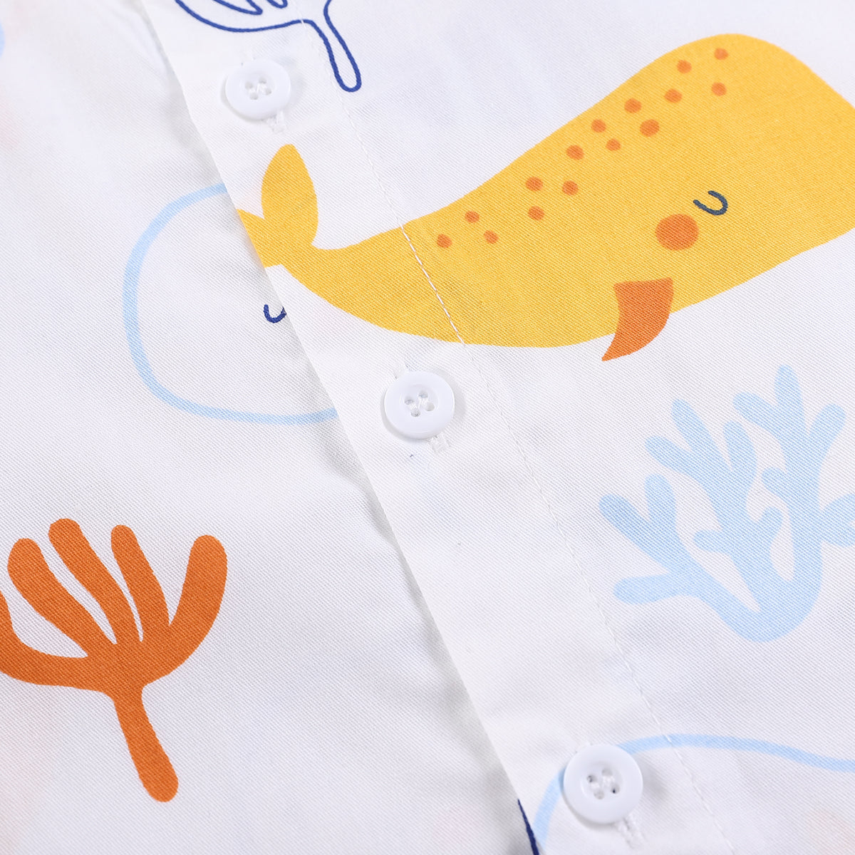 Boys White Graphic Printed Shirt with Shorts