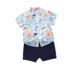 Boys Printed Shirt with Shorts