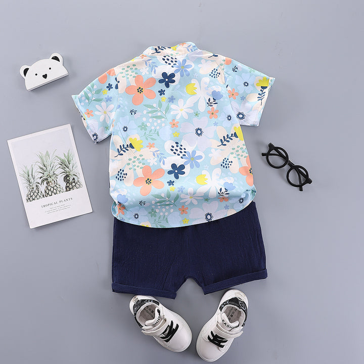 Boys Printed Shirt with Shorts