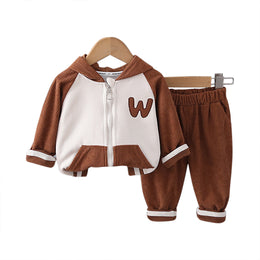 Kids Colourblocked Hood Pure Cotton Sweatshirt and Joggers