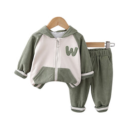 Kids Colourblocked Hooded Pure Cotton Top With Trousers
