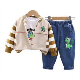 Kids Beige & Blue Colourblocked Pure Cotton Top with Trousers