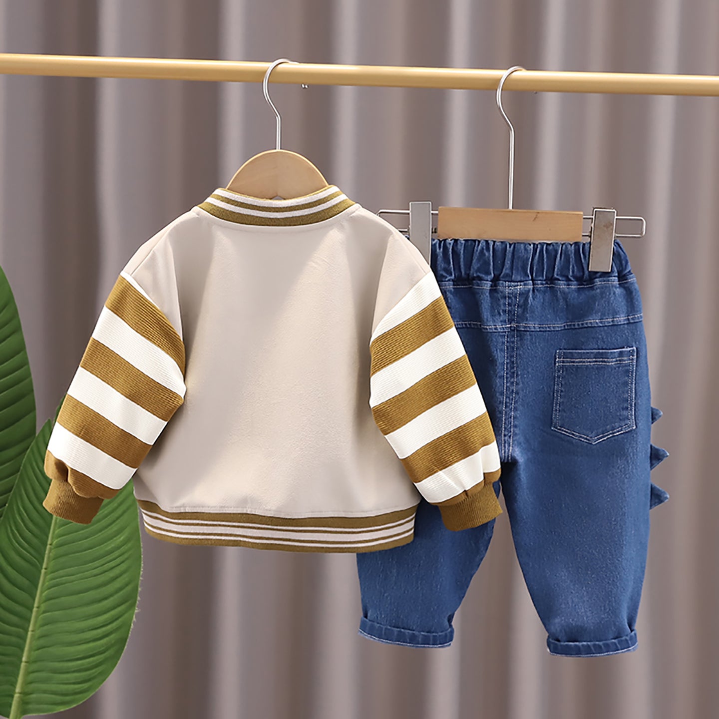 Kids Beige & Blue Colourblocked Pure Cotton Top with Trousers