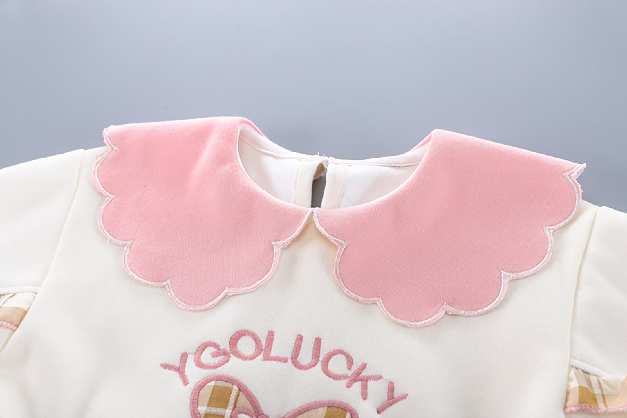 Kids Printed Peter pan Collar Top with Joggers