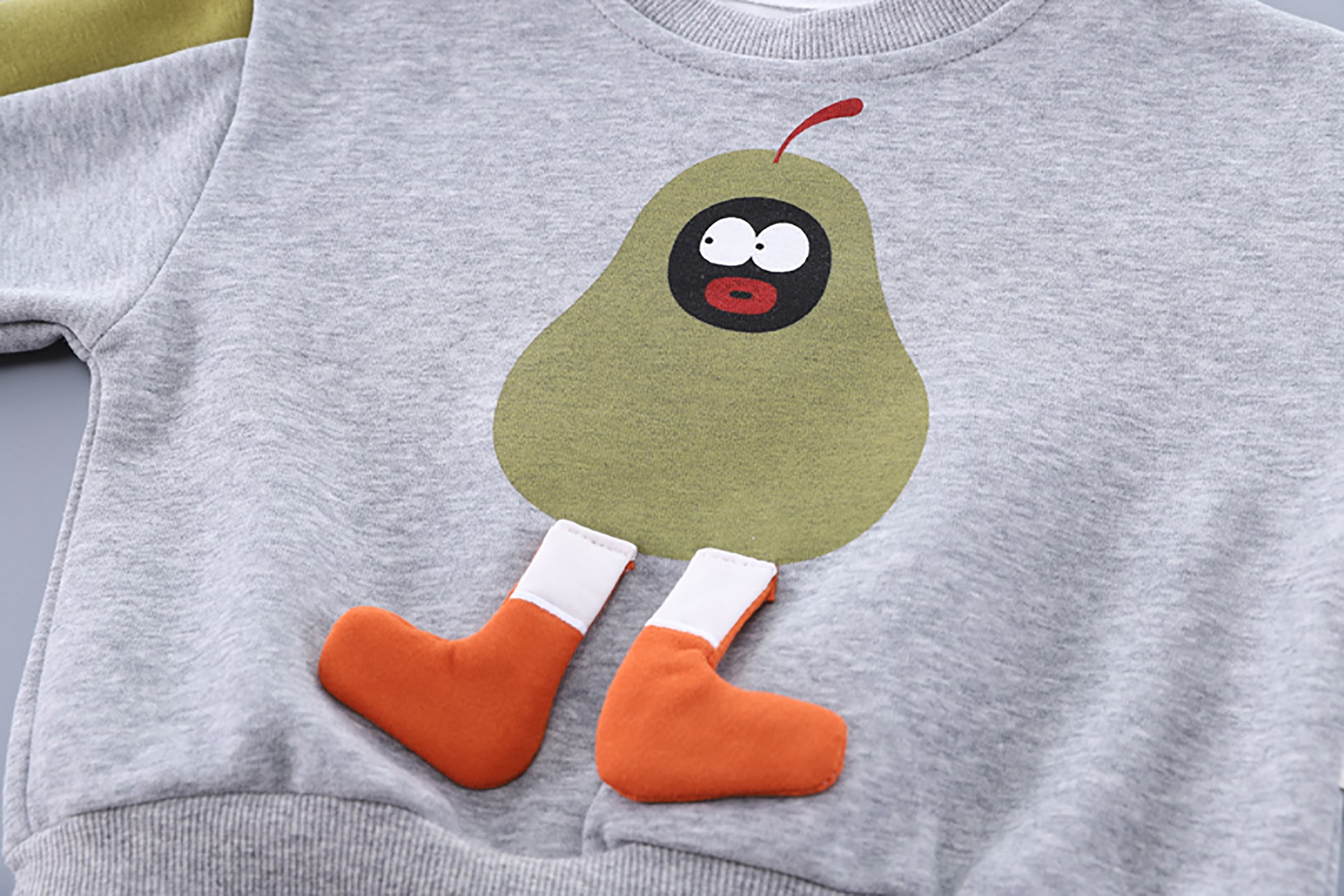 Kids Grey Graphic Printed Pure Cotton Sweatshirt With Pyjama