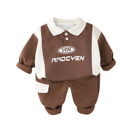 Kids Brown & White Colourblocked Pure Cotton Top with Trousers