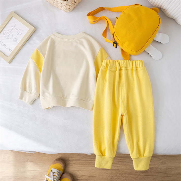 Kids Colourblocked Pure Cotton Top With Trousers