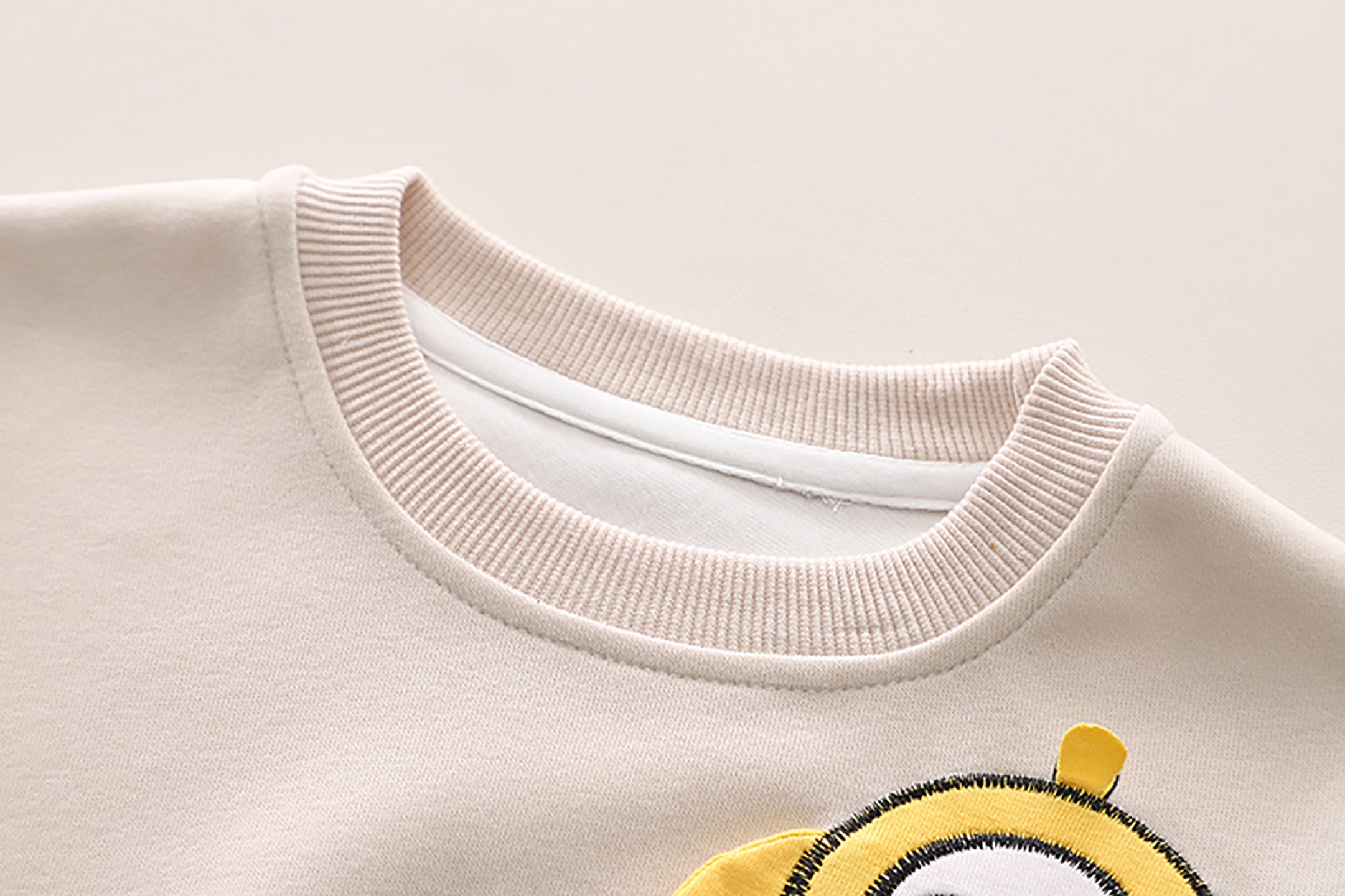 Kids Beige & White Pure Cotton Top with Trousers