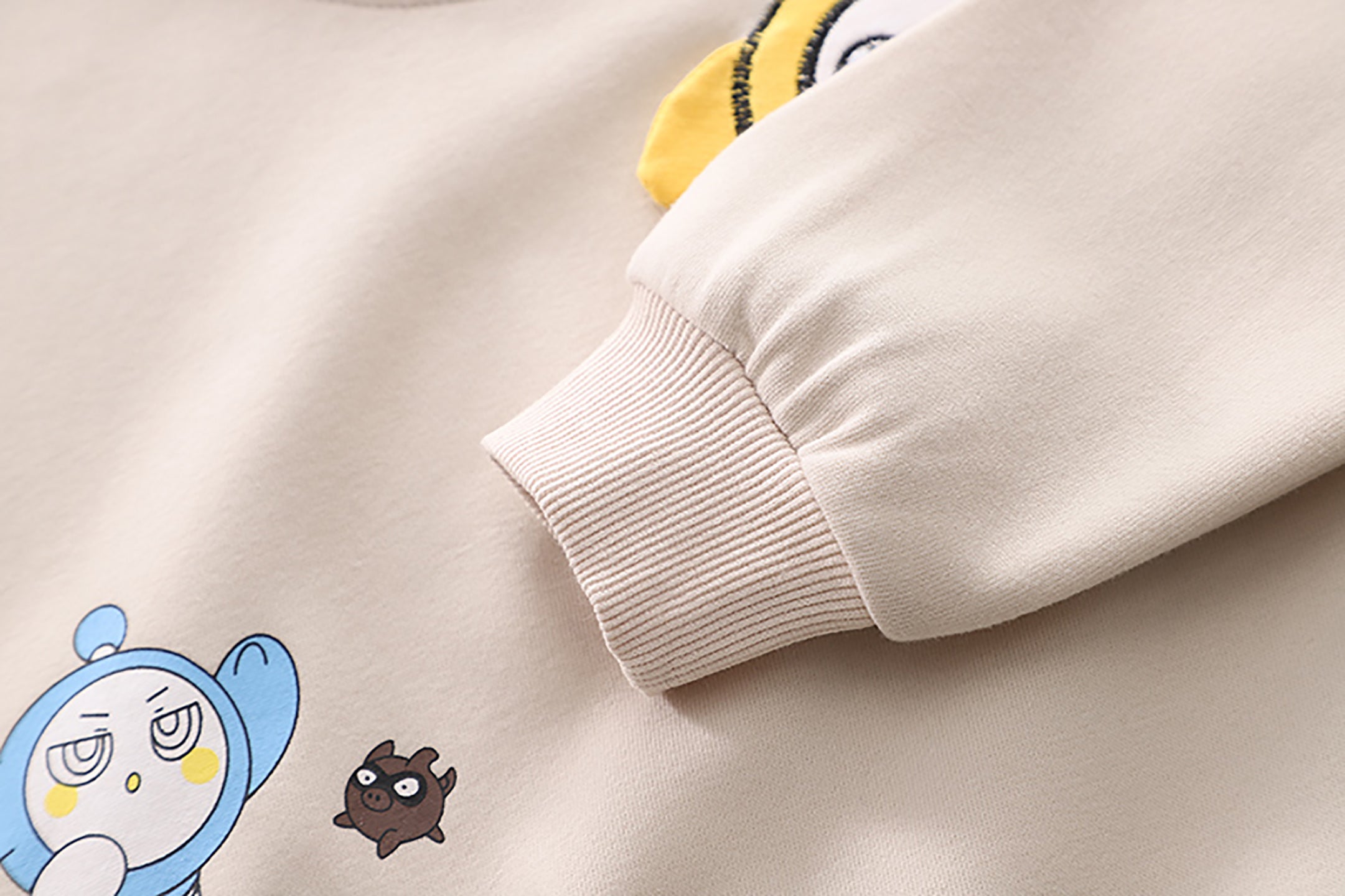 Kids Beige & White Pure Cotton Top with Trousers