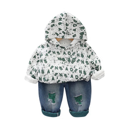 Kids Printed Pure Cotton Sweatshirt with Capris