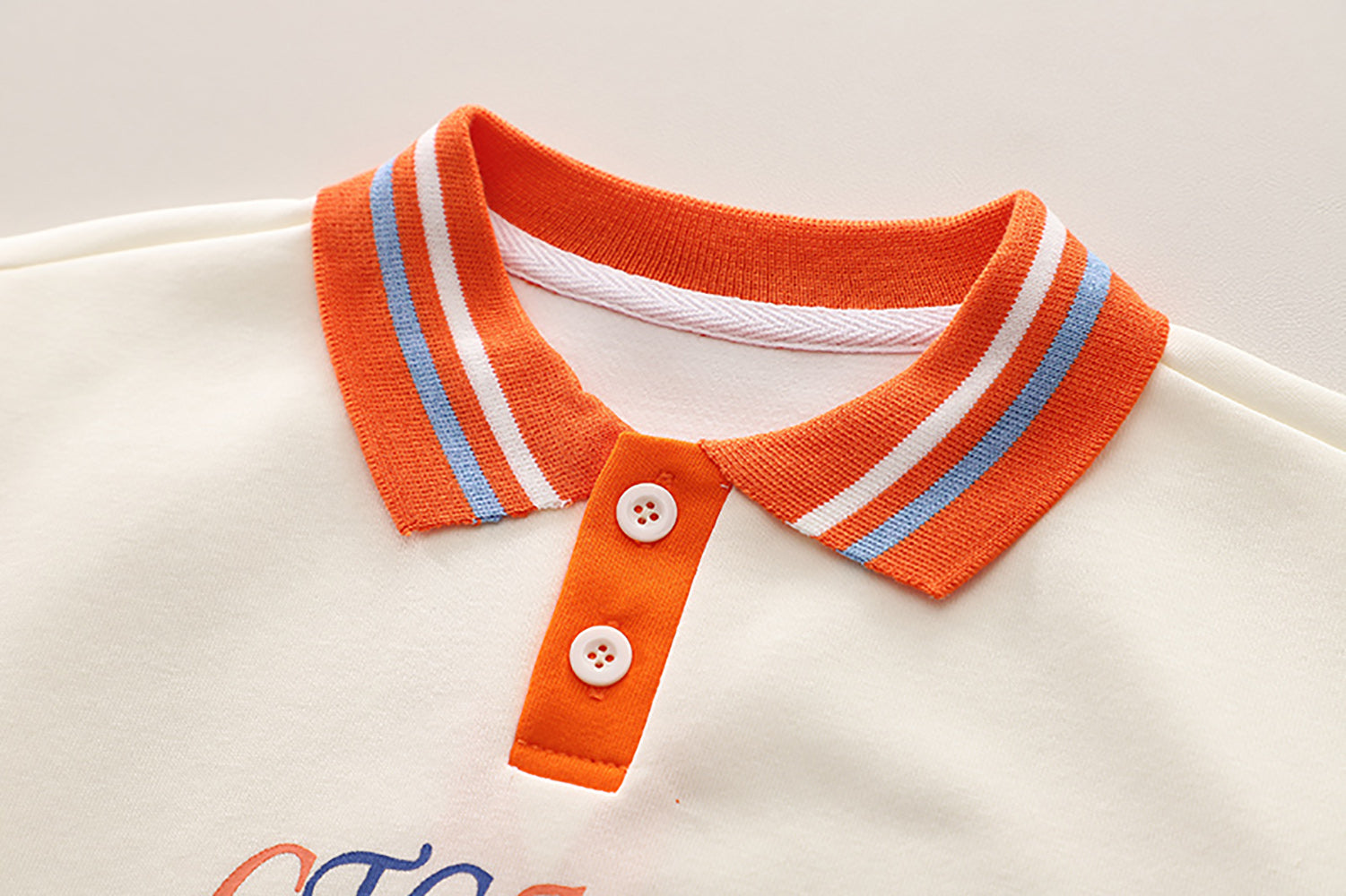 Kids Typography Printed Polo Collar Pure Cotton T-shirt with Trousers