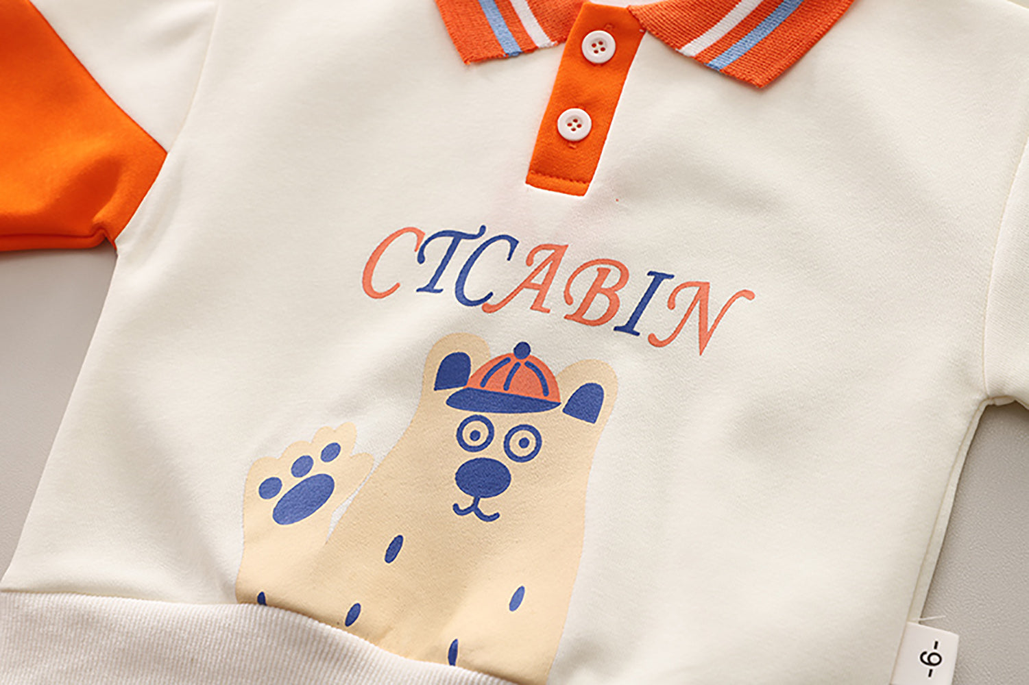 Kids Typography Printed Polo Collar Pure Cotton T-shirt with Trousers