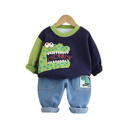 Kids Printed Pure Cotton T-shirt With Capri