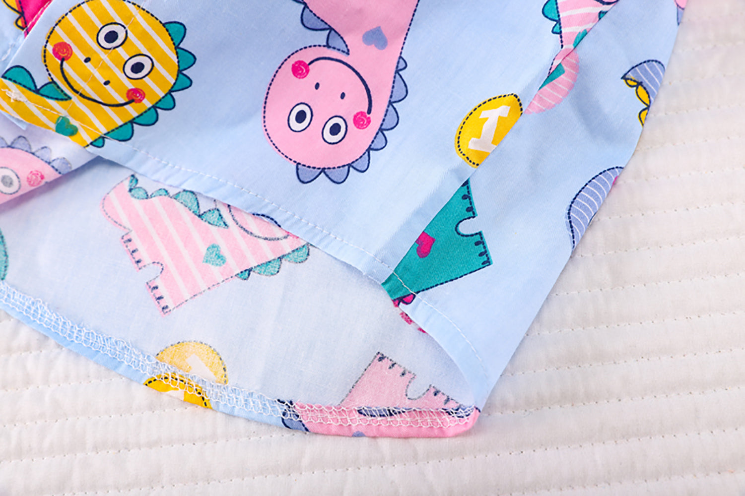 Kids Blue & Yellow Printed Pure Cotton Shirt with Shorts