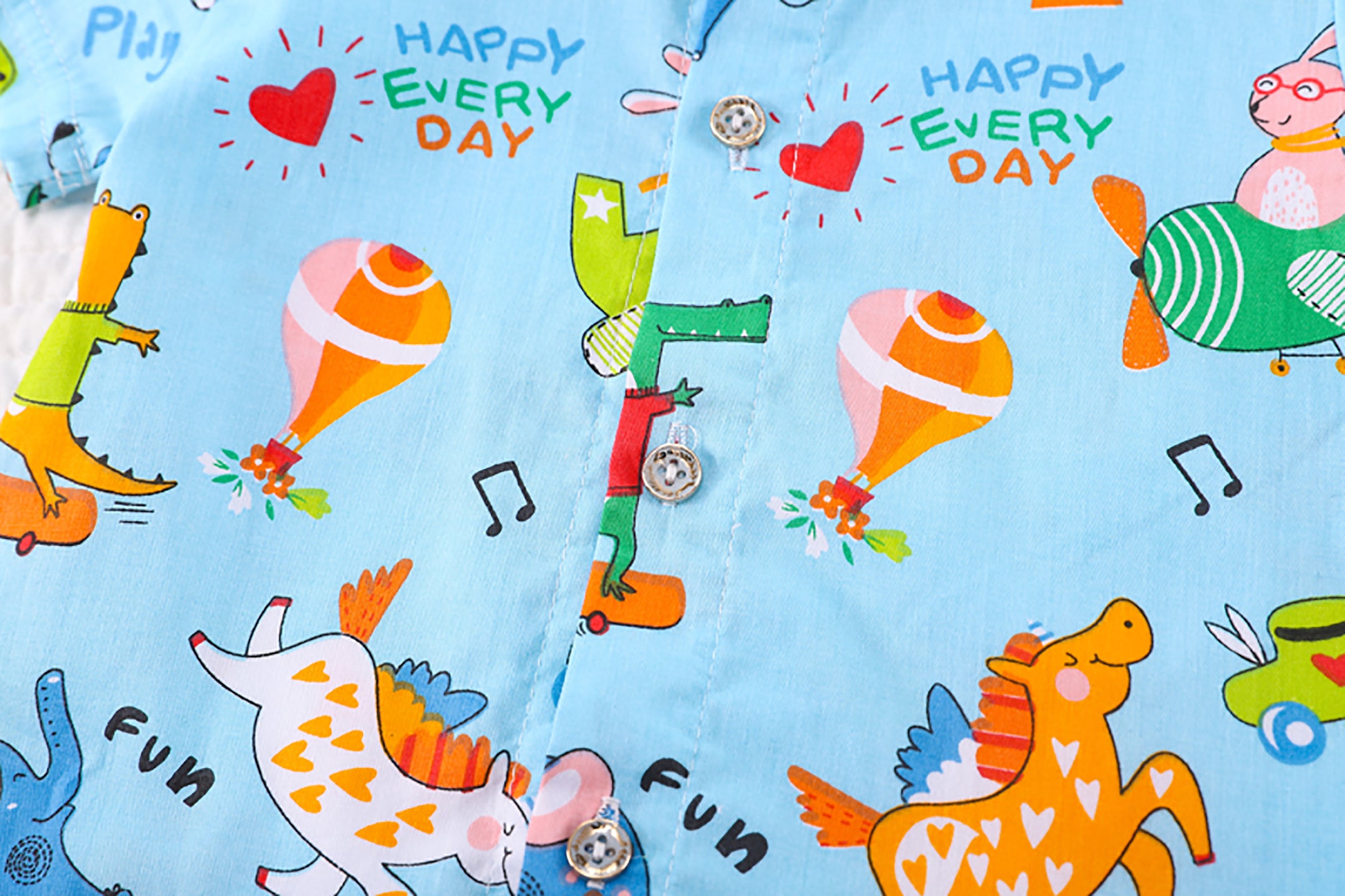 Kids Printed Pure Cotton Shirt with Shorts