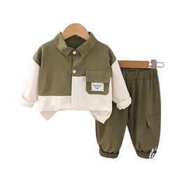 Kids Colourblocked Pure Cotton Top with Trouser