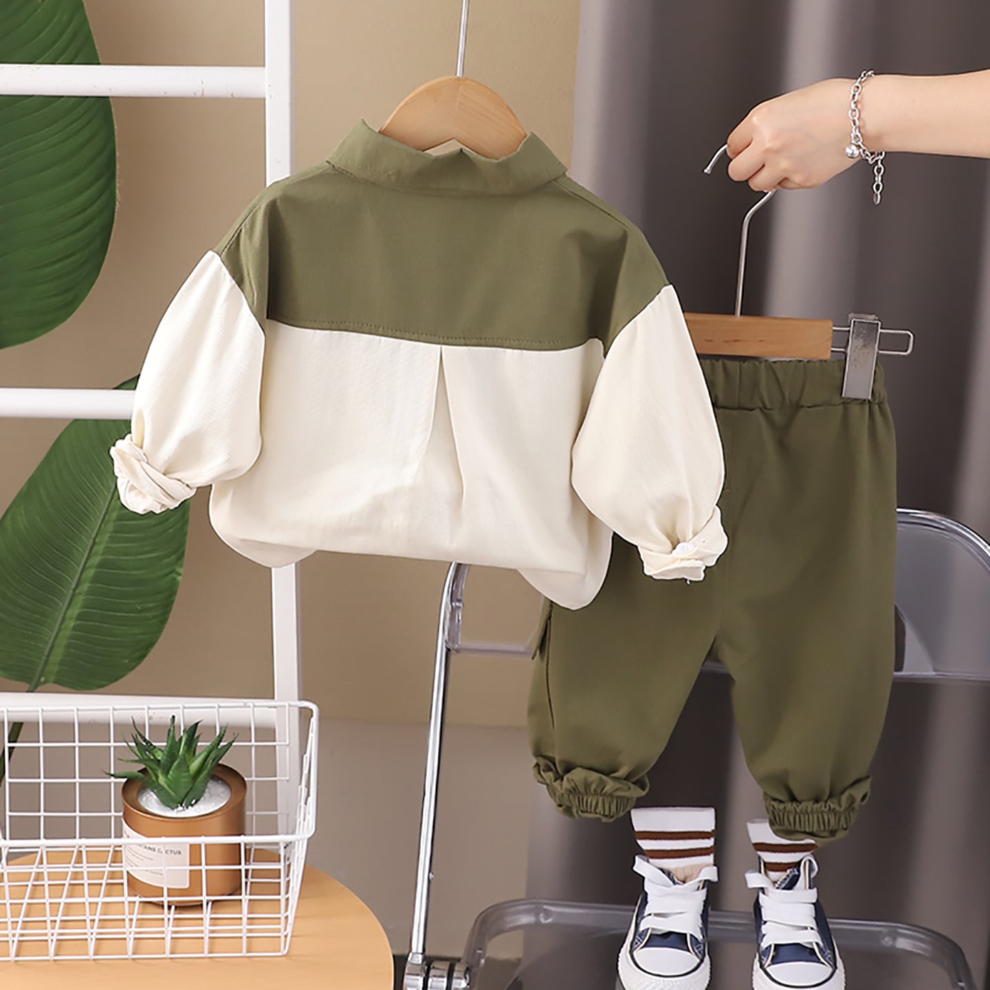 Kids Colourblocked Pure Cotton Top with Trouser