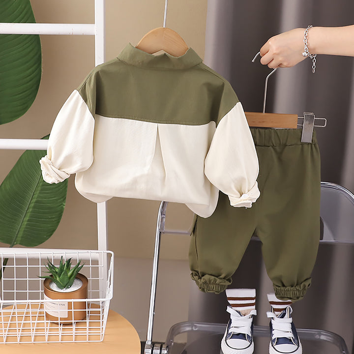 Kids Colourblocked Pure Cotton Top with Trouser