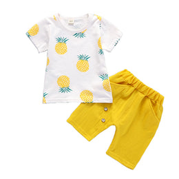 Boys Yellow Graphic Printed Top with Shorts
