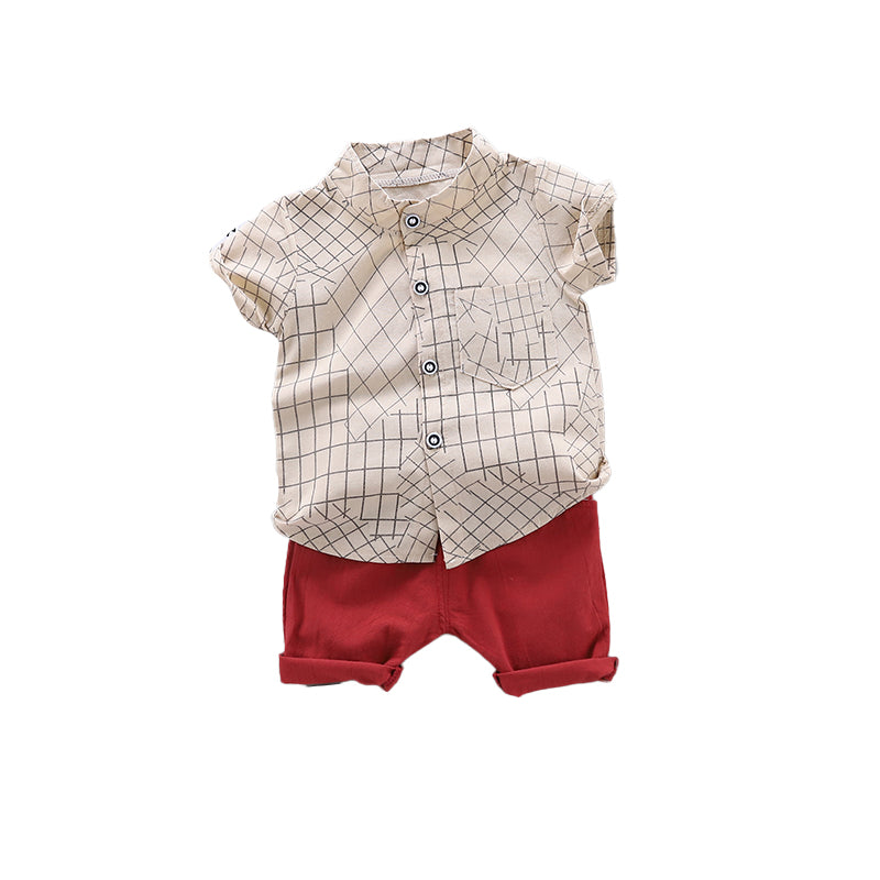 Boys Checked Shirt with Shorts