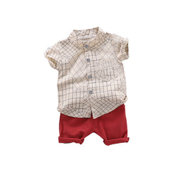 Boys Checked Shirt with Shorts