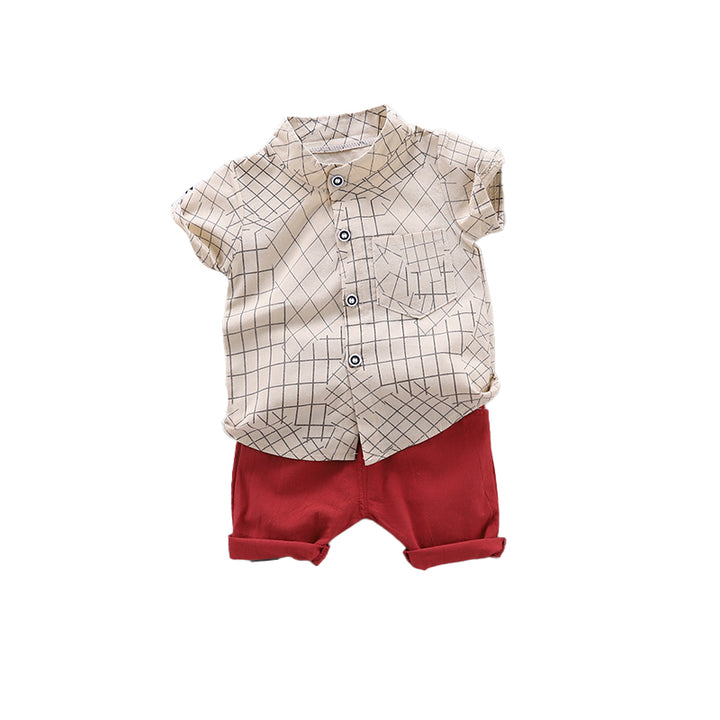 Boys Checked Shirt with Shorts