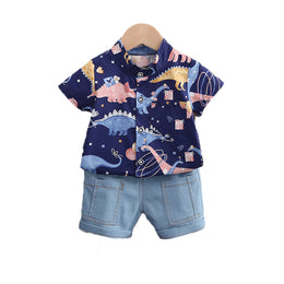 Boys Graphic Printed Shirt with Shorts