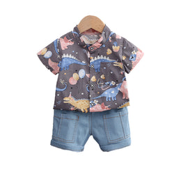 Boys Printed Shirt with Shorts