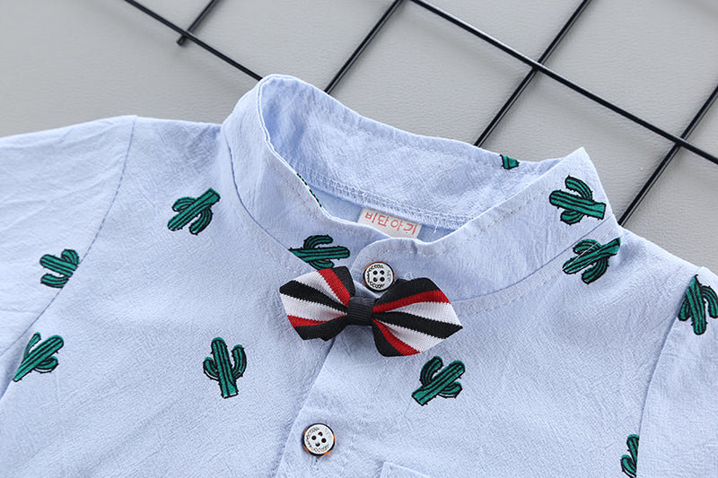 Boys Conversational Printed Shirt with Shorts
