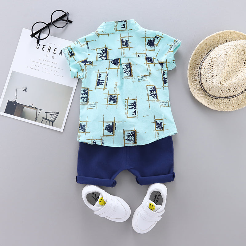 Infant Boys Printed Shirt with Shorts