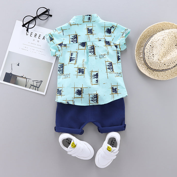 Infant Boys Printed Shirt with Shorts
