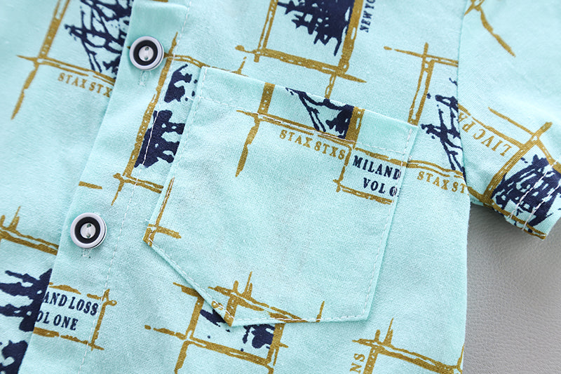 Infant Boys Printed Shirt with Shorts