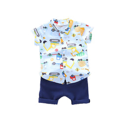 Boys Printed Shirt with Shorts