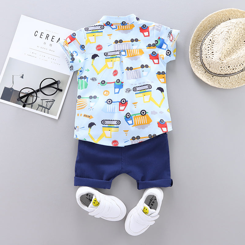 Boys Printed Shirt with Shorts