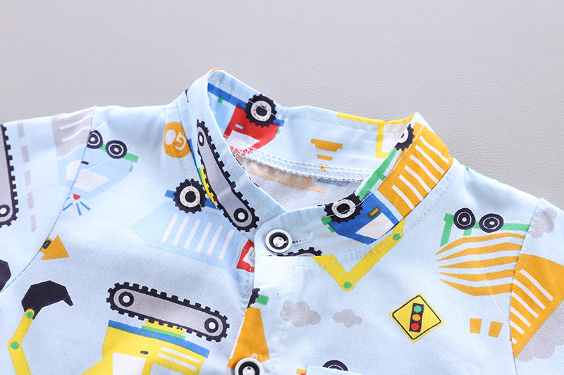 Boys Printed Shirt with Shorts