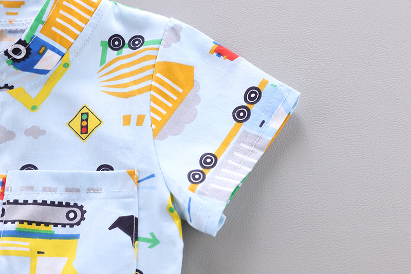 Boys Printed Shirt with Shorts
