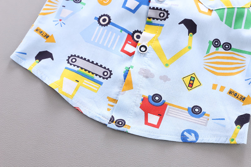 Boys Printed Shirt with Shorts